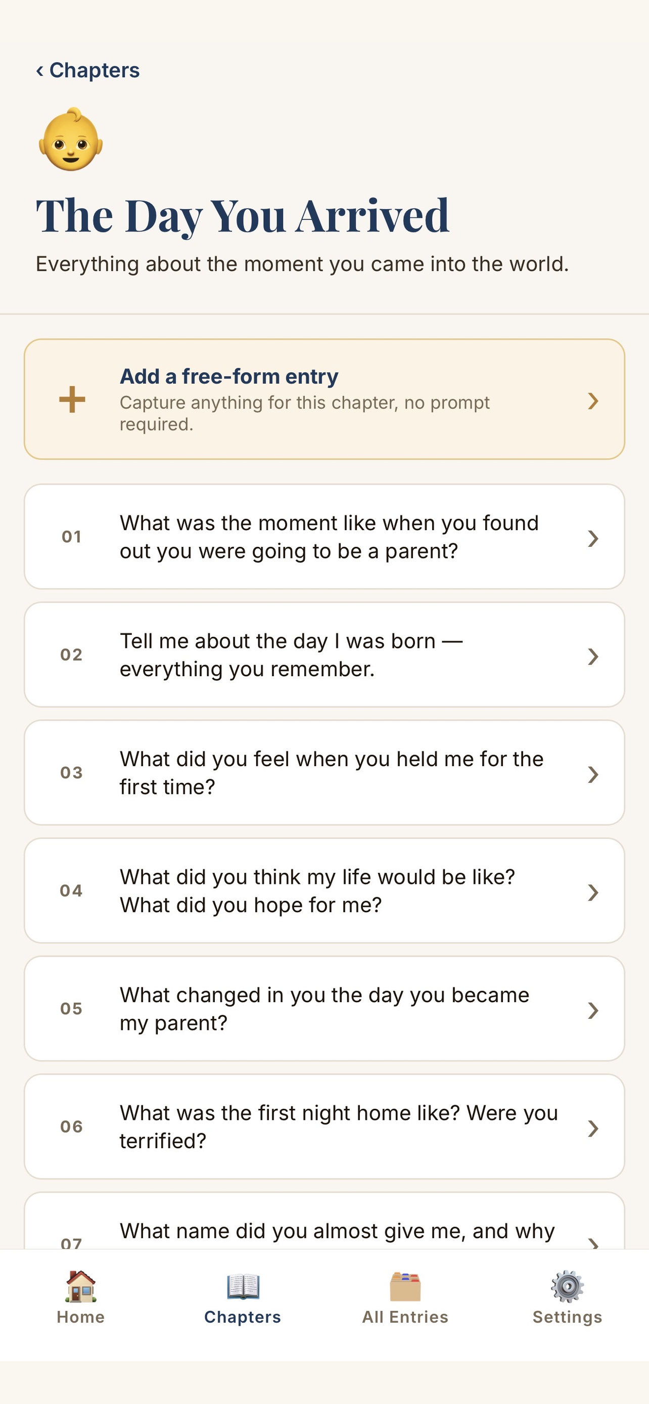 A chapter of prompts